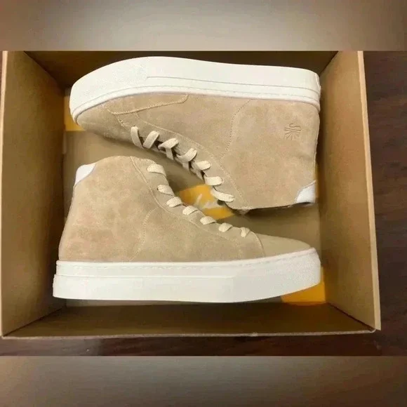 Soludos Ibiza Tan Sand High Top Sneakers Size 8.5 Suede Hipster Preppy Spring - Picture 11 of 12